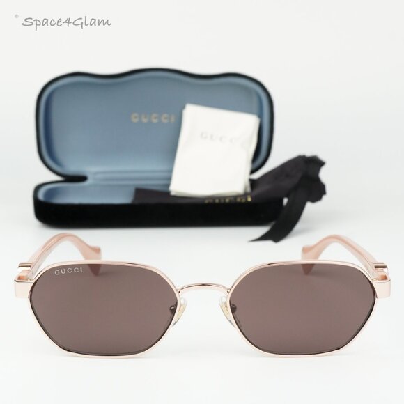 Men Sunglasses Gold Pink Violet Geometric GG1593S 003 BRAND...